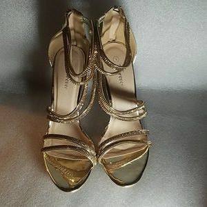 Golden Strappy Heels